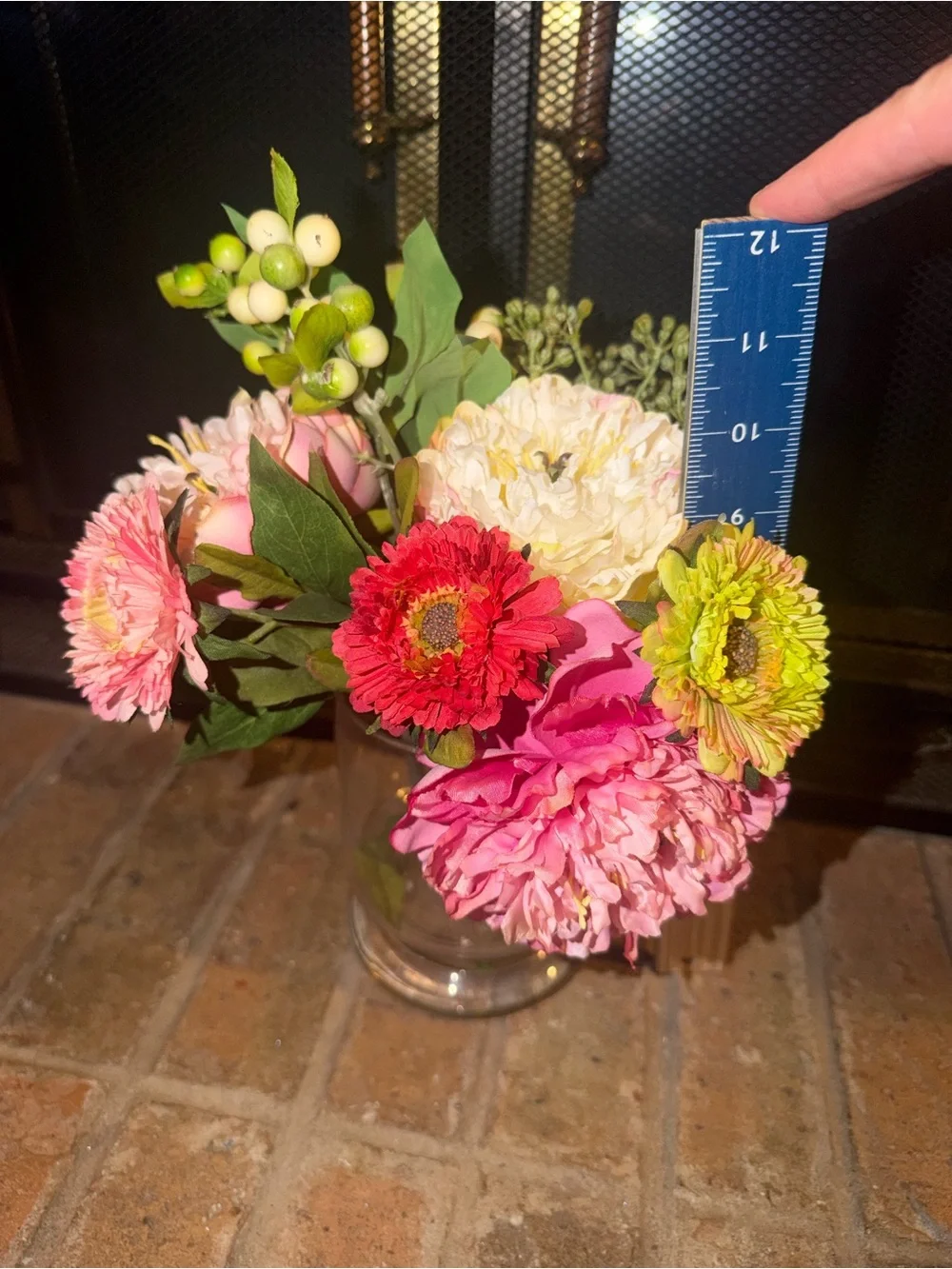 Artificial Pink and Red Floral Arrangement - Home Accents